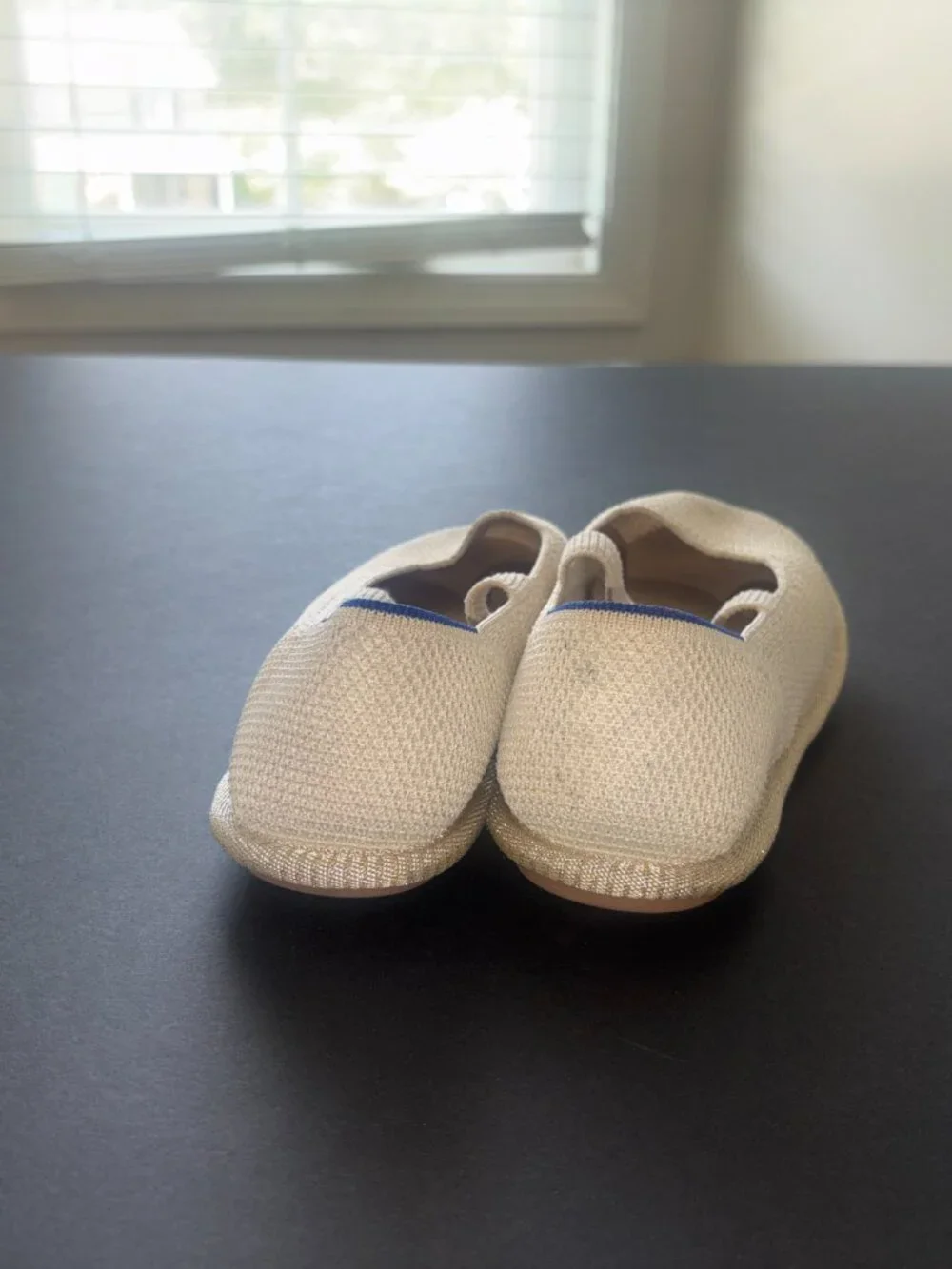 Kids' Rothy's The Mini Mary Jane in Opial-Raffia Knit Beige - size 3 - Washable!